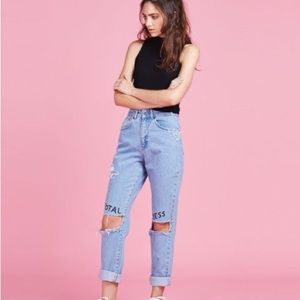 Lazy Oaf x The Ragged Priest Total Mess Jeans NWT
